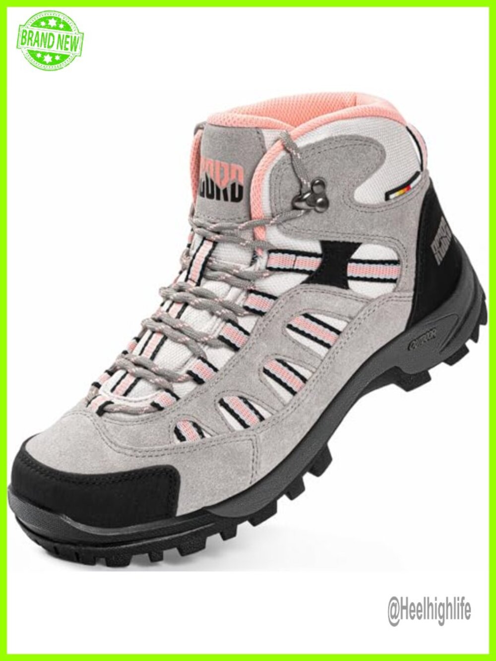 Waterproof Hiking Boots Suede Non-Slip Lace Up Outdoor Trekking Women